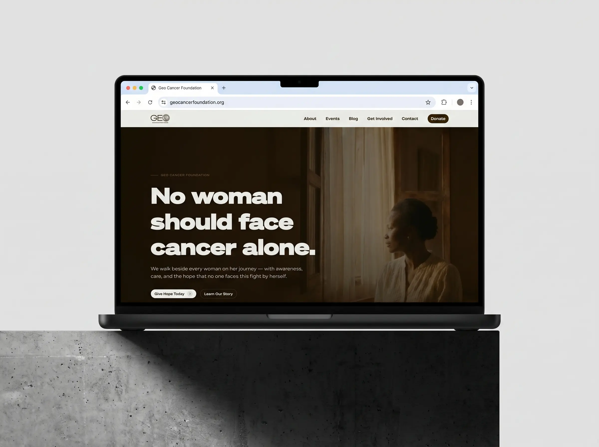 Screenshot of Geo Cancer Foundation website